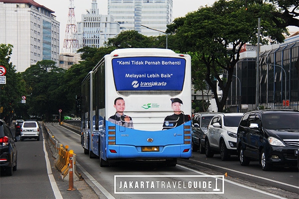 TransJakarta Bus in Bus Lane