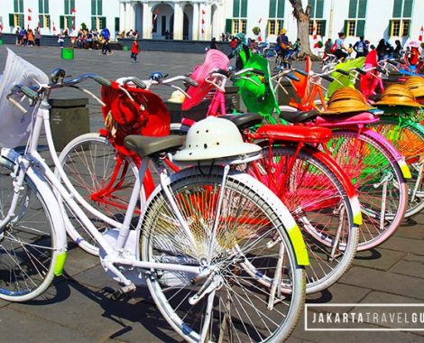 The colorful bicycles adds to the festive ambiance of Kota Tua